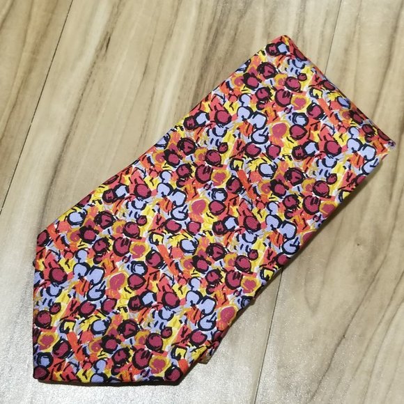 Andre Claude Canova/Georges Duboeuf Multicolor Silk Tie Made In France 59x3.75” - Picture 1 of 9